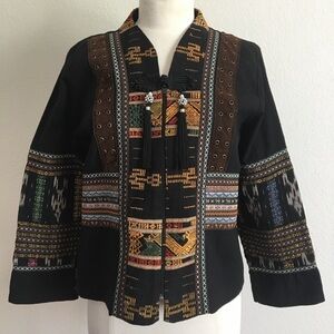 Bohemian Black and Brown Patterned Jacket